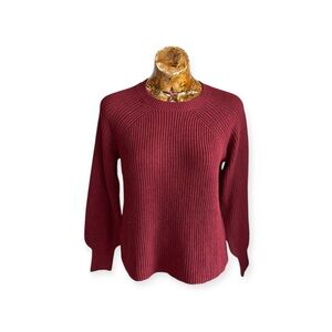 Jessica Simpson stylish knit sweater burgundy small